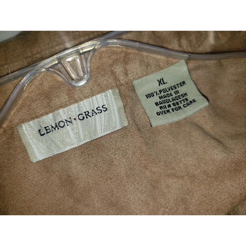 Lemon Grass XL Tan Beige Blazer Jacket‎ Cottage Boho Neutral Earthy Minimalist